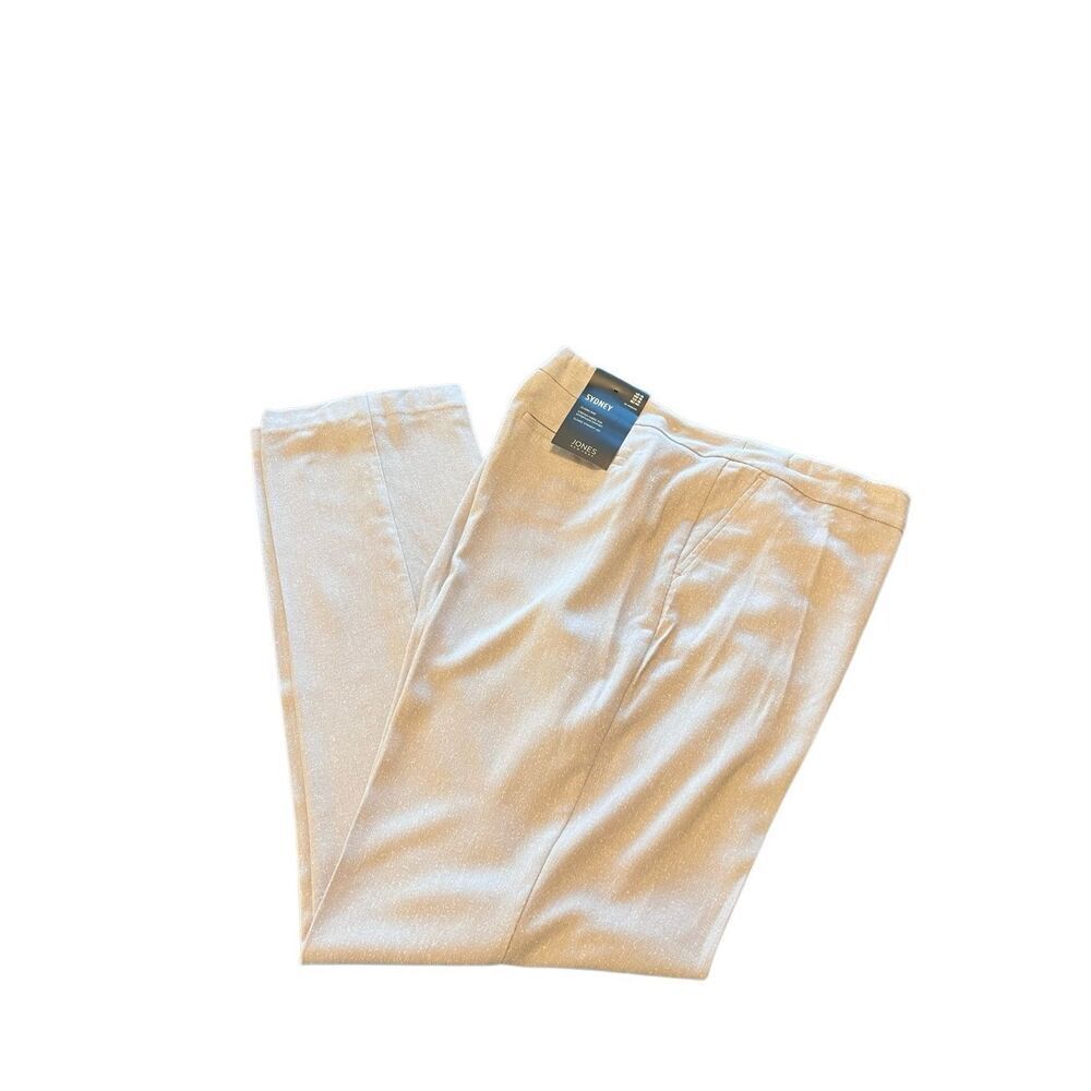 Jones New York Women's Straight Sydney Trousers Dress Pants Bisque Size 16 NWT